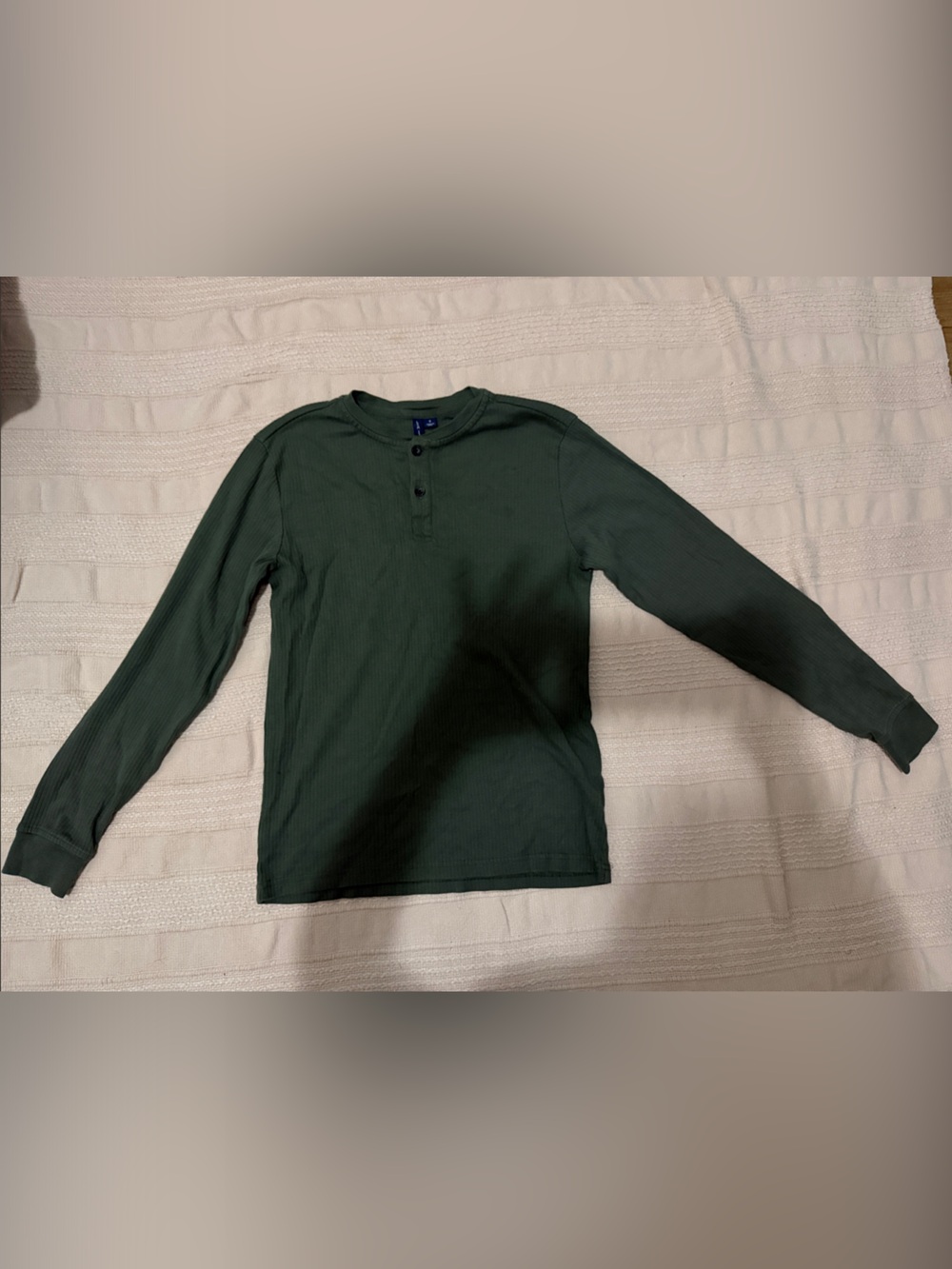 Janie and Jack Dark Green Long-Sleeve Henley Tee
